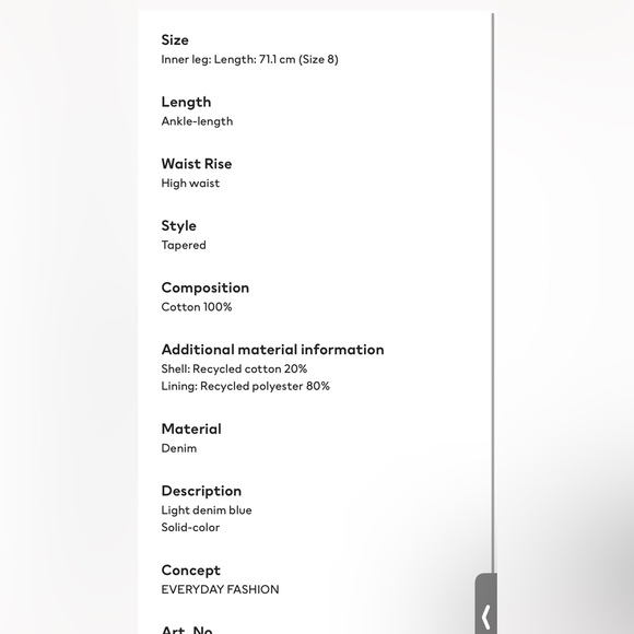 H&M Mom jeans high waisted size 4 new with tags - Picture 8 of 11